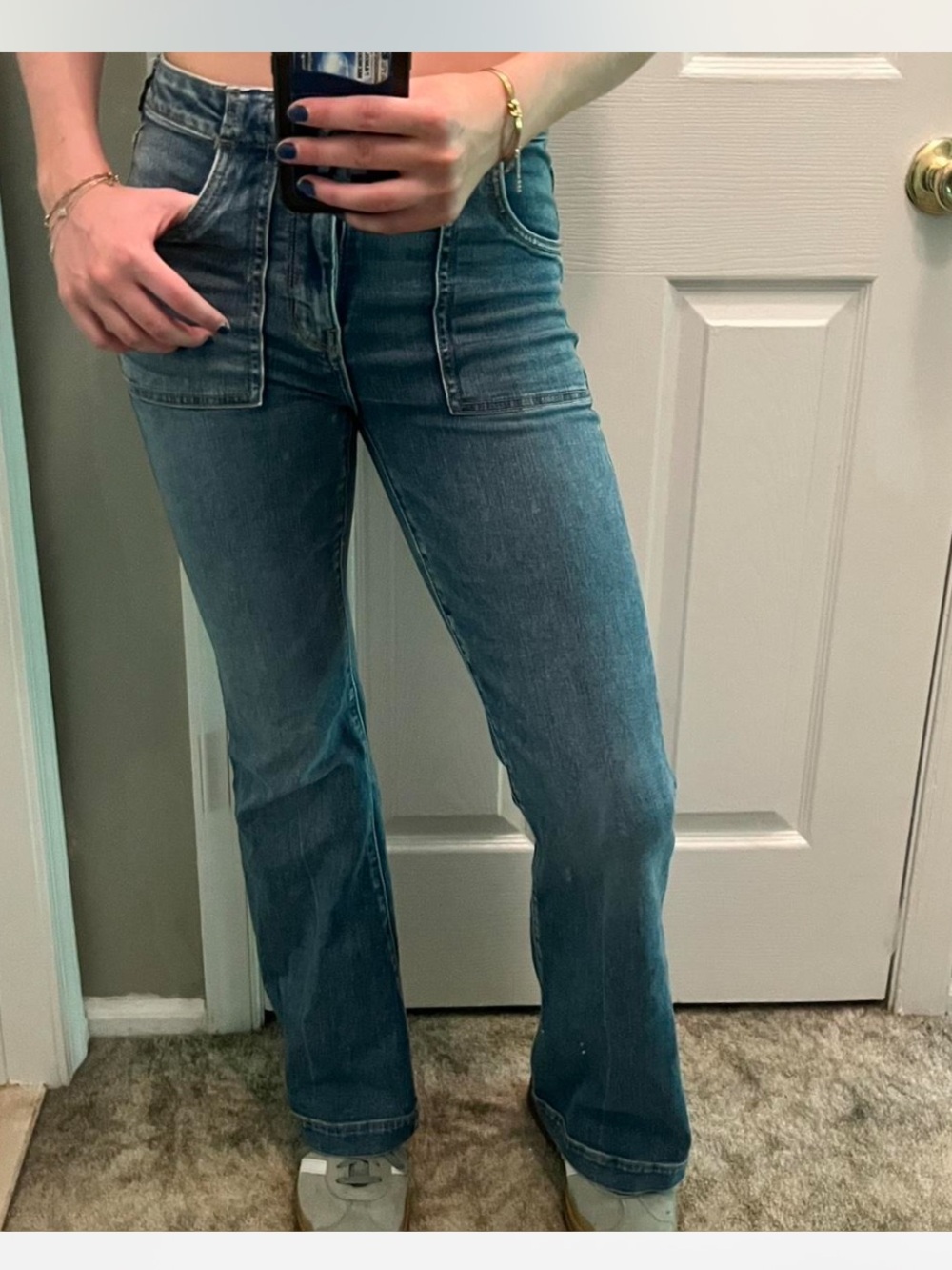 American Eagle Outfitters High-Rise Blue Flare Jeans
